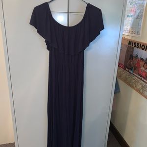 Blue off the shoulder long dress